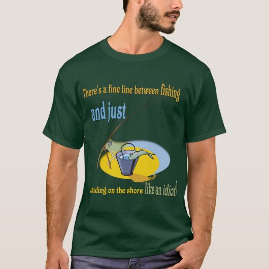 Funny Vissen Idiot T-shirt (Voorkant)