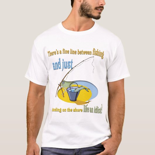 Funny Vissen Idiot T-shirt (Voorkant)