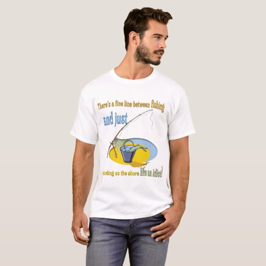 Funny Vissen Idiot T-shirt (Voorkant volledig)