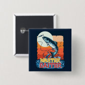 Funny Vissen Master Baiter Vierkante Button 5,1 Cm (Voorkant /achterkant)