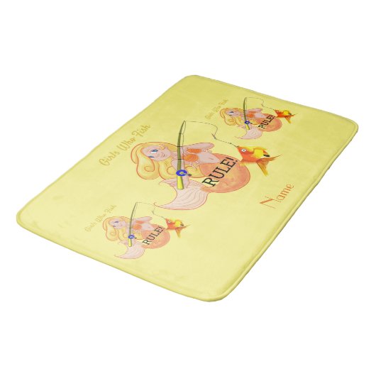 Funny Vissen Mermaid Girl Thunder_Cove Badmat (Gekanteld)