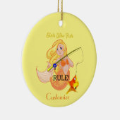 Funny Vissen Mermaid Girl Thunder_Cove Keramisch Ornament (Rechts)