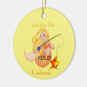 Funny Vissen Mermaid Girl Thunder_Cove Keramisch Ornament (Links)