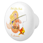 Funny Vissen Mermaid Girl Thunder_Cove Keramische Knop (Rechts)