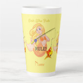 Funny Vissen Mermaid Girl Thunder_Cove Latte Mok (Voorkant)