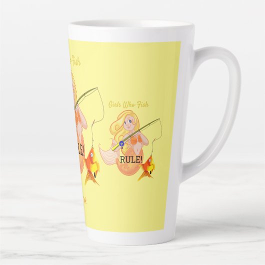 Funny Vissen Mermaid Girl Thunder_Cove Latte Mok (Rechts)