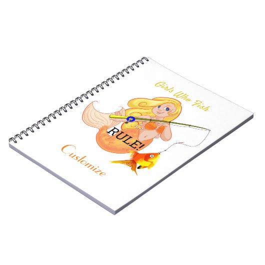 Funny Vissen Mermaid Girl Thunder_Cove Notitieboek (Linkerzijde)