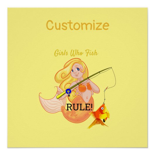 Funny Vissen Mermaid Girl Thunder_Cove Perfect Poster (Voorkant)