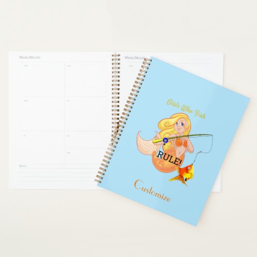 Funny Vissen Mermaid Girl Thunder_Cove Planner (Display)