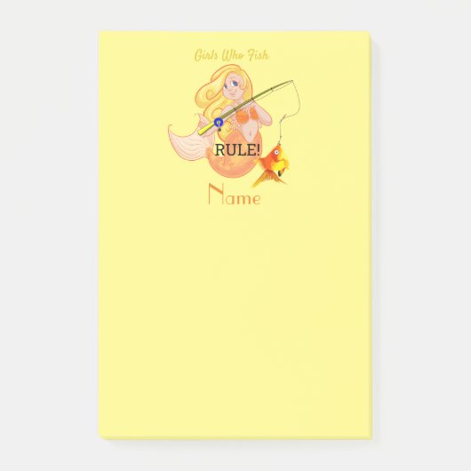 Funny Vissen Mermaid Girl Thunder_Cove Post-it® Notes (Voorkant)