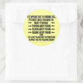 FUNNY VISSEN OBSESSIE RONDE STICKER (Tas)