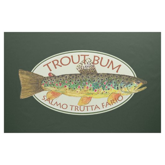 Funny Vissen TROUT BUM Stof (Yard (91,4 cm))