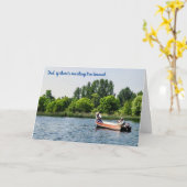 Funny Vissen Vaderdag Kaart (Gele Bloem)