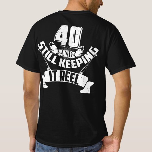 Funny Vist 40th Birthday Gift Fisherman 40 Year T-shirt (Achterkant)