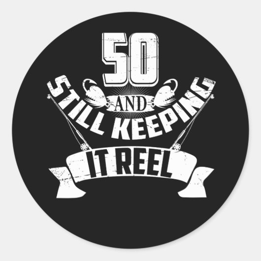 Funny Vist 50th Birthday Gift Fisherman 50 Year Ronde Sticker (Voorkant)