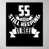 Funny Vist 55th Birthday Gift Fisherman 55 Year Poster (Voorkant)