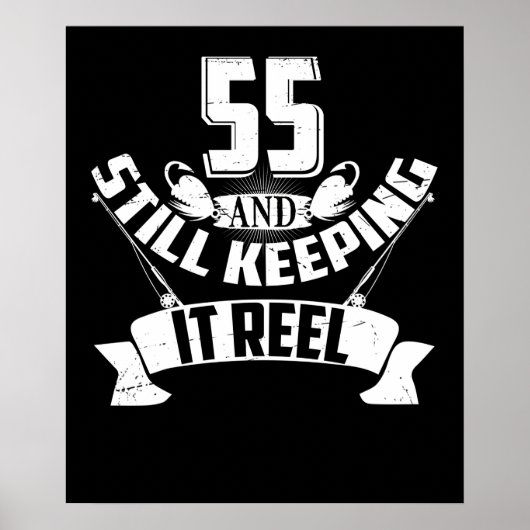 Funny Vist 55th Birthday Gift Fisherman 55 Year Poster (Voorkant)