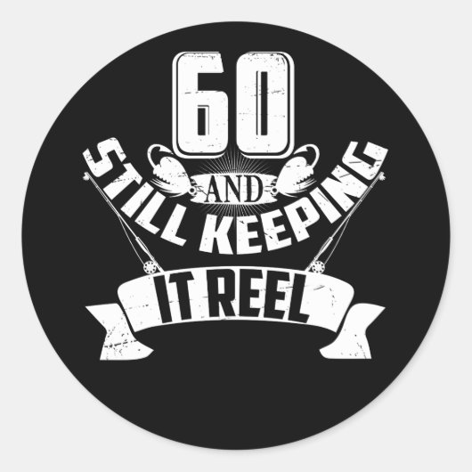 Funny Vist 60th Birthday Gift Fisherman 60 Year Ronde Sticker (Voorkant)