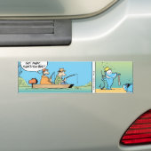 Funny Vist Cartoon Bumpersticker (Op auto)