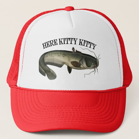 Funny Vist Catfish Hier Kat Kat Trucker Hat Trucker Pet (Voorkant)