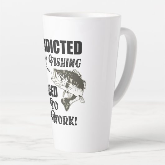 Funny Vist Citaten werken Largemouth Bass Latte Mok (Rechterhoek)