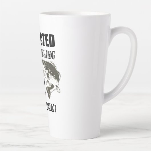 Funny Vist Citaten werken Largemouth Bass Latte Mok (Rechts)