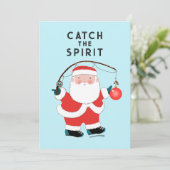 Funny Vist de kerstkaarten voor vissers Feestdagenkaart (Staand voorkant)