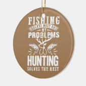 Funny Vist en jaagt met kerstHumor Keramisch Ornament (Links)