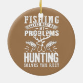 Funny Vist en jaagt met kerstHumor Keramisch Ornament (Achterkant)