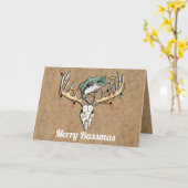 Funny Vist en jaagt op kerstgroet Kaart (Gele Bloem)