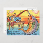 Funny Vist Fish Briefkaart Fisherman Cartoon (Voorkant / Achterkant)