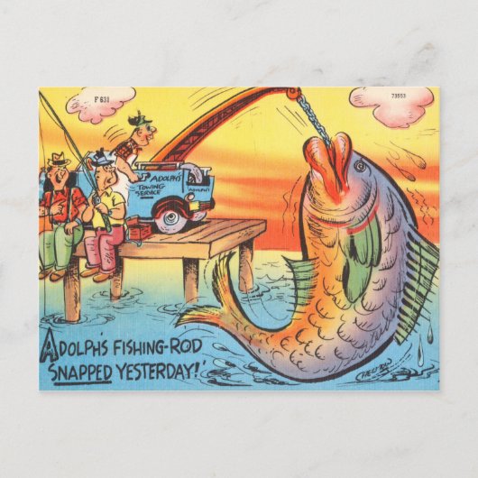 Funny Vist Fish Briefkaart Fisherman Cartoon (Voorkant)