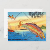 Funny Vist Fish Briefkaart Fisherman Cartoon (Voorkant / Achterkant)