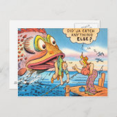 Funny Vist Fisherman Briefkaart Fish Cartoon (Voorkant / Achterkant)