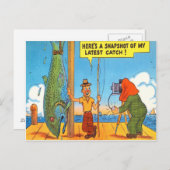 Funny Vist Fisherman Briefkaart Fish Cartoon (Voorkant / Achterkant)