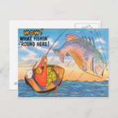 Funny Vist Fisherman Briefkaart Fish Cartoon (Voorkant / Achterkant)