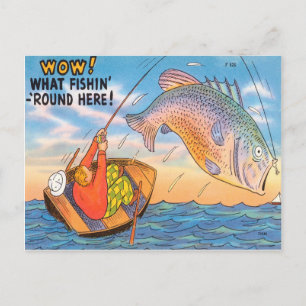 Funny Vist Fisherman Briefkaart Fish Cartoon