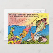 Funny Vist Fisherman Briefkaart Fish Cartoon (Voorkant / Achterkant)