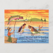 Funny Vist Fisherman Briefkaart Fish Cartoon (Voorkant)