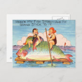 Funny Vist Fisherman Briefkaart Fish Cartoon (Voorkant / Achterkant)