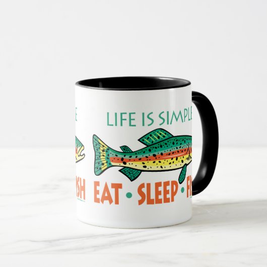 Funny Vist Gezegde Mok (Voorkant rechts)