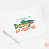 Funny Vist Gezegde Ovale Sticker (Envelop)