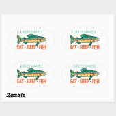 Funny Vist Gezegde Ovale Sticker (Vel)