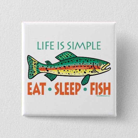 Funny Vist Gezegde Vierkante Button 5,1 Cm (Voorkant)