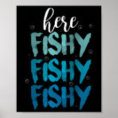 Funny Vist hier FishLove Summer Gift Poster (Voorkant)