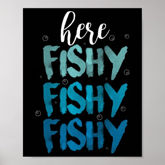 Funny Vist hier FishLove Summer Gift Poster (Voorkant)