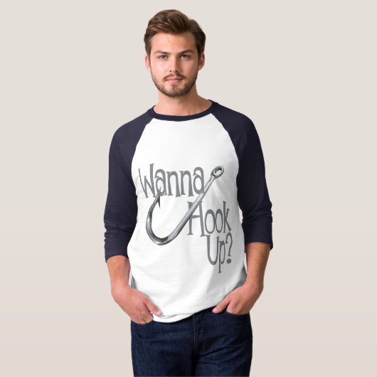 Funny Vist- Hook UP Dating T-shirt (Voorkant volledig)