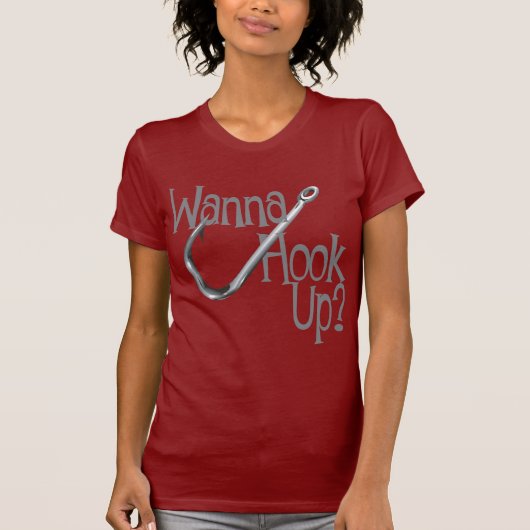 Funny Vist- Hook UP Dating T-shirt (Voorkant)
