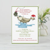 Funny Vist kerstfeest Kaart (Staand voorkant)