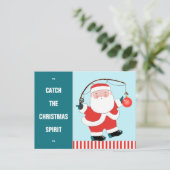Funny Vist kerstfeestdag Briefkaart (Staand voorkant)